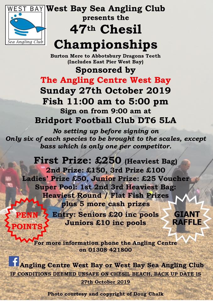 West Bay Sea Angling Club 47th Chesil Championship 27th October